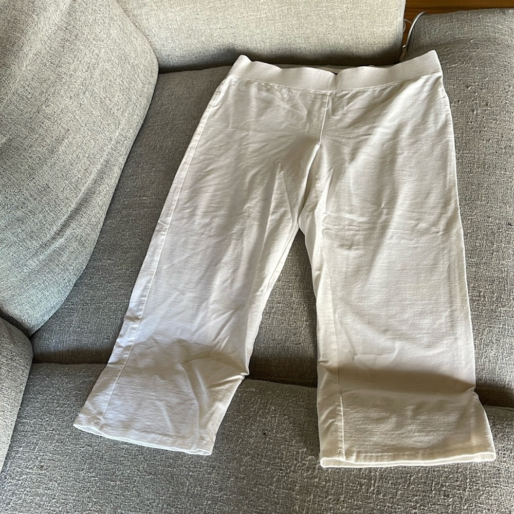 Eileen Fisher White System Stretch Slim Pants